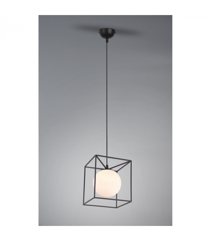 Gabbia Modern Globe Pendant Ceiling Light Black Matt-1