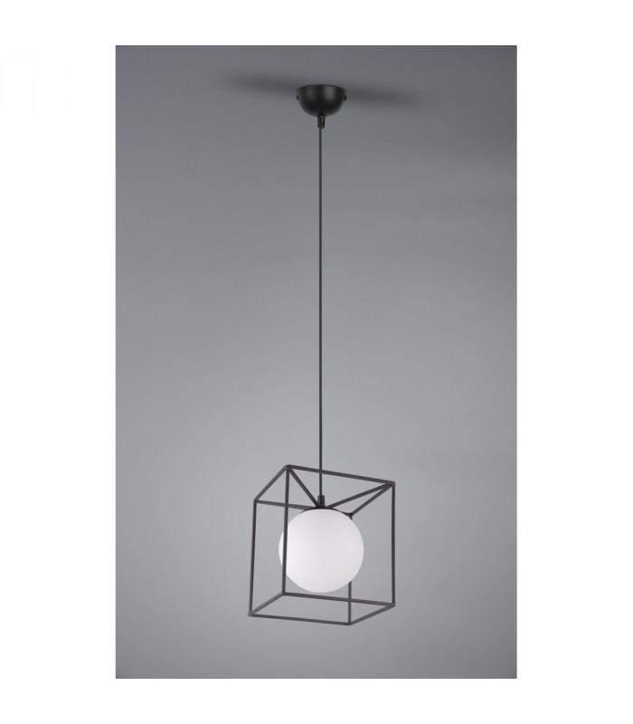 Gabbia Modern Globe Pendant Ceiling Light Black Matt-2