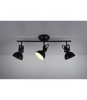 Gina Classic 3 Light Ceiling Spotlight Bar Black Matt-1