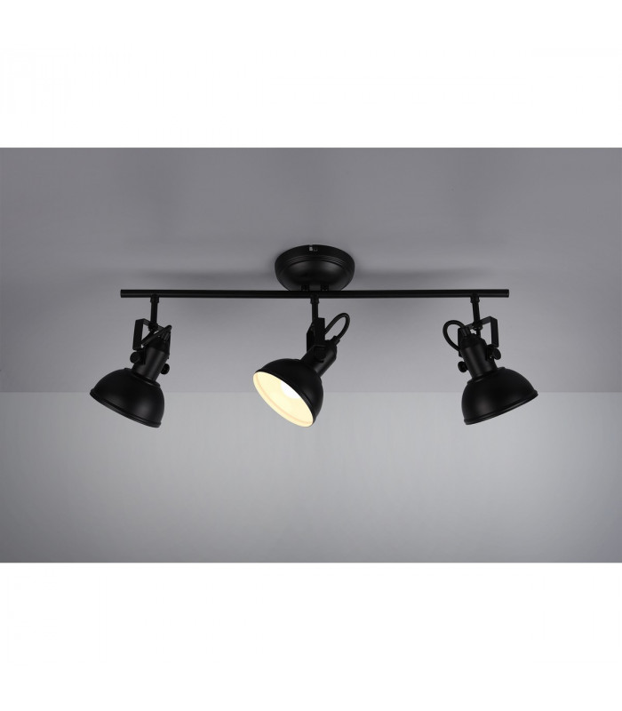 Gina Classic 3 Light Ceiling Spotlight Bar Black Matt-1