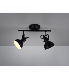 Gina Classic 2 Light Twin Ceiling Spotlight Black Matt-1