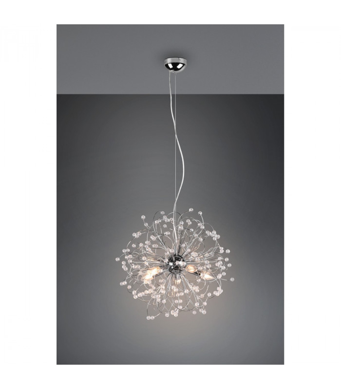 Gloria Modern 5 Light Pendant Ceiling Light Chrome-2