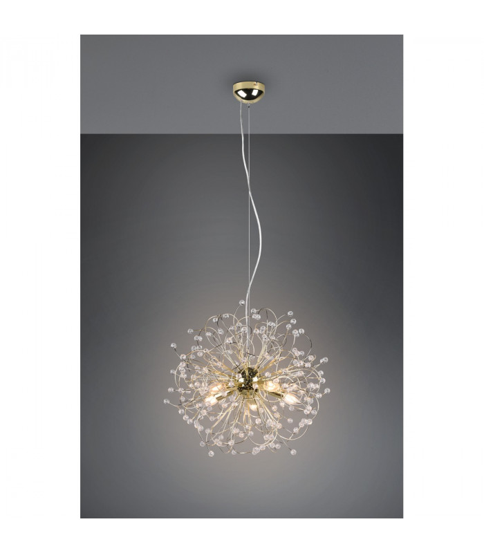 Gloria Modern 5 Light Pendant Ceiling Light Brass polished-2