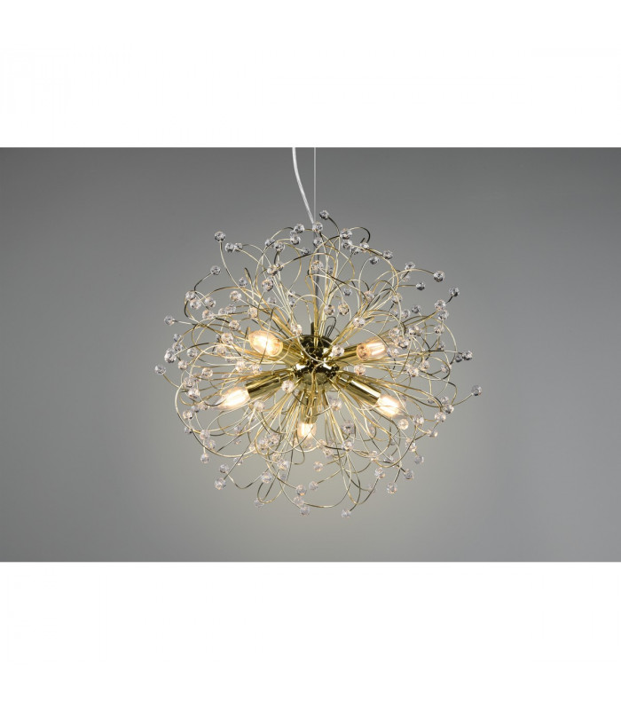Gloria Modern 5 Light Pendant Ceiling Light Brass polished-4