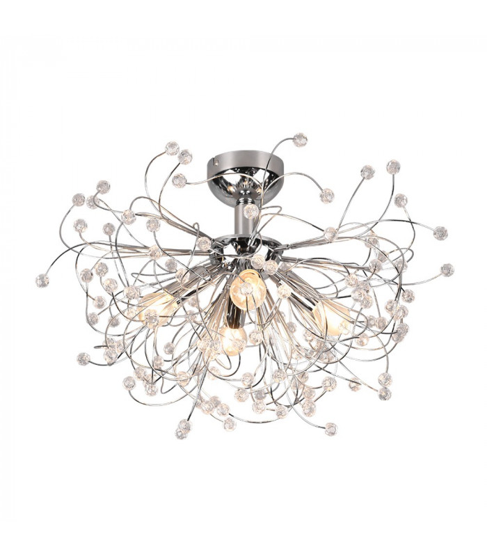 Gloria Modern 4 Light Semi Flush Ceiling Light Chrome-1