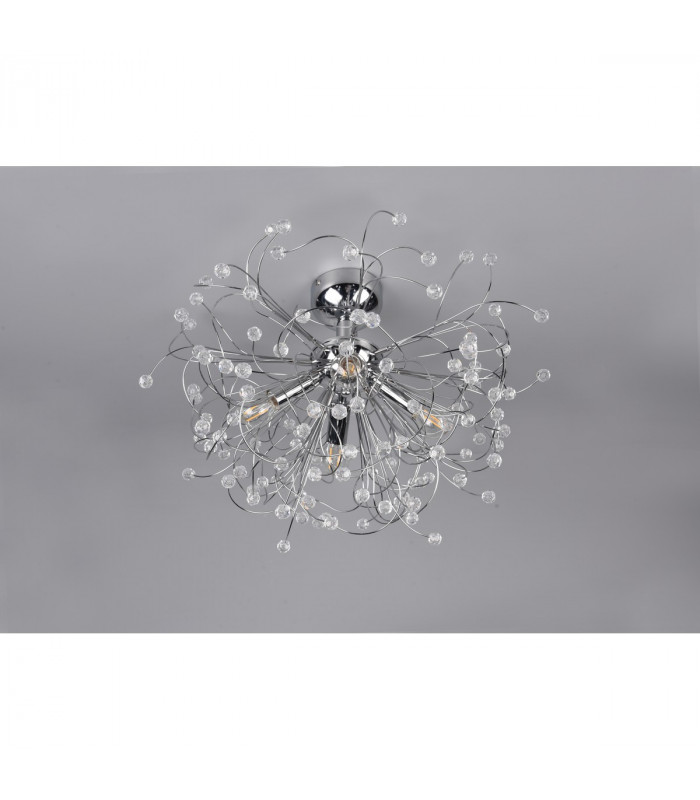 Gloria Modern 4 Light Semi Flush Ceiling Light Chrome-5