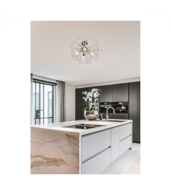 Gloria Modern 4 Light Semi Flush Ceiling Light Chrome-6