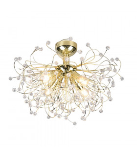 Gloria Modern 4 Light Semi Flush Ceiling Light Brass polished-1
