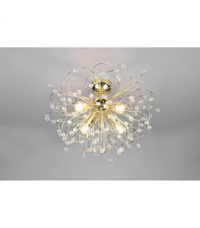 Gloria Modern 4 Light Semi Flush Ceiling Light Brass polished-3