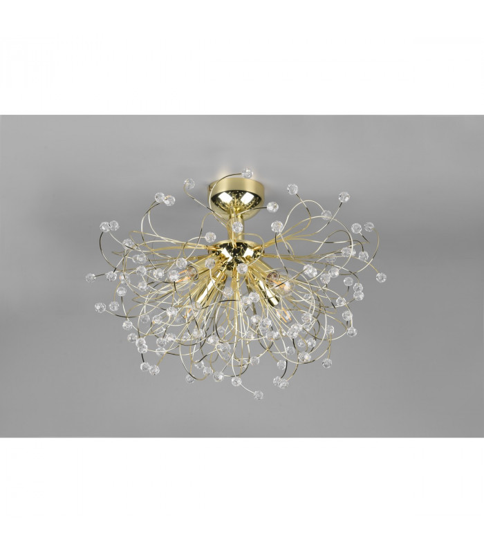 Gloria Modern 4 Light Semi Flush Ceiling Light Brass polished-4