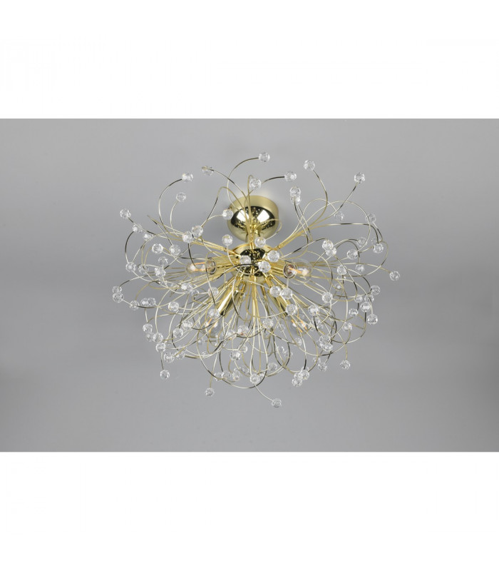 Gloria Modern 4 Light Semi Flush Ceiling Light Brass polished-5