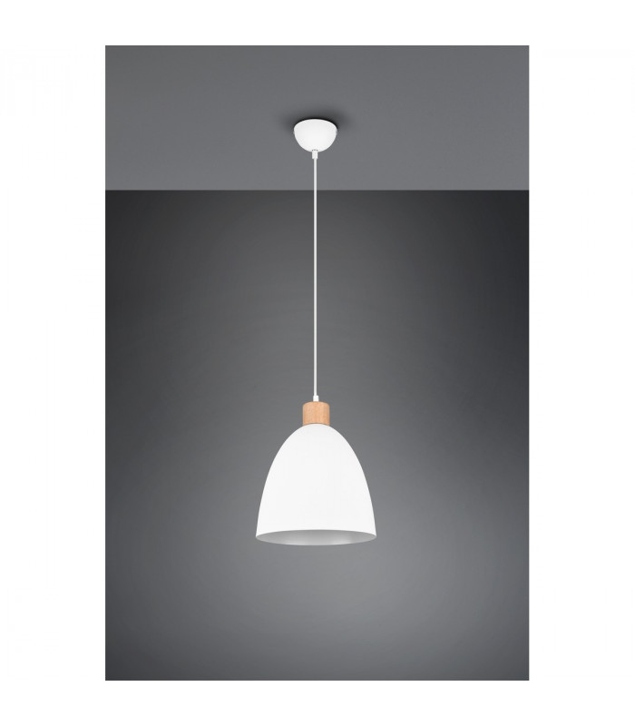 Jagger Modern 25cm Dome Pendant Ceiling Light White Matt-5