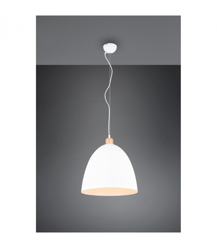 Jagger Modern 40cm Dome Pendant Ceiling Light White Matt-2
