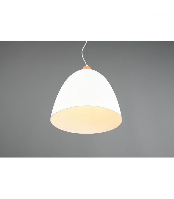 Jagger Modern 40cm Dome Pendant Ceiling Light White Matt-3