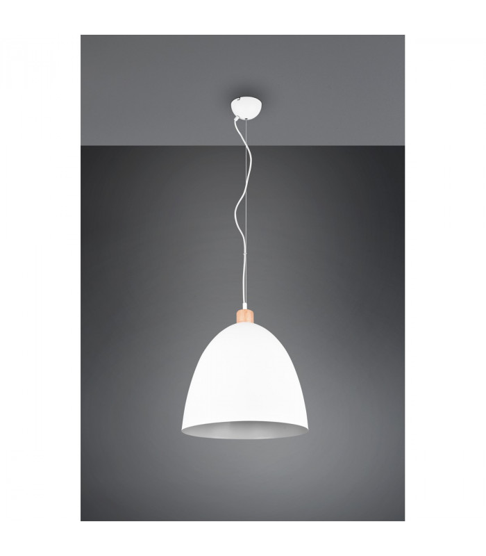 Jagger Modern 40cm Dome Pendant Ceiling Light White Matt-5
