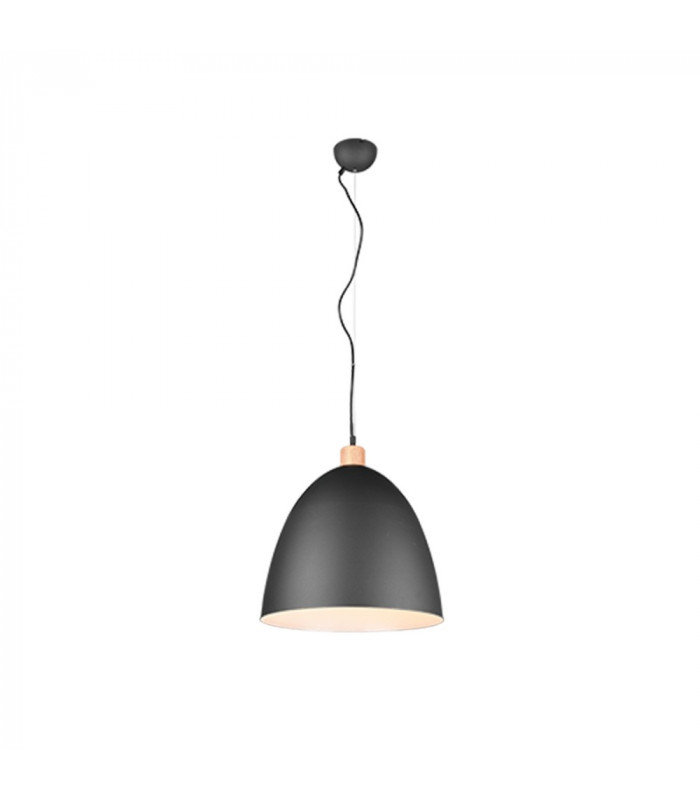 Jagger Modern 40cm Dome Pendant Ceiling Light Black Matt-1