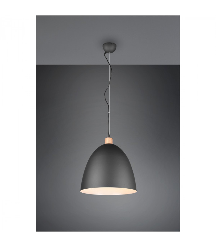 Jagger Modern 40cm Dome Pendant Ceiling Light Black Matt-2