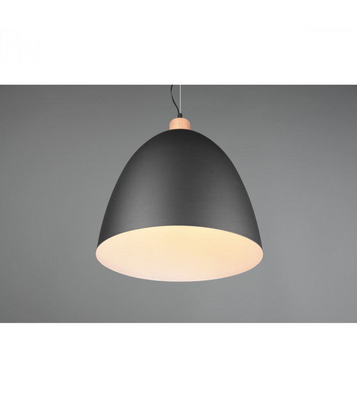 Jagger Modern 40cm Dome Pendant Ceiling Light Black Matt-3