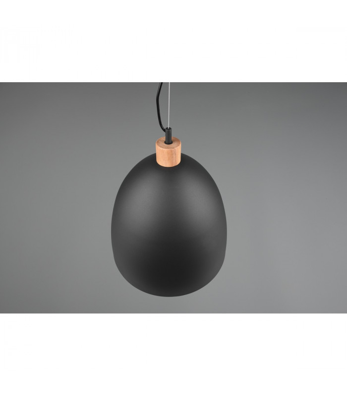 Jagger Modern 40cm Dome Pendant Ceiling Light Black Matt-4