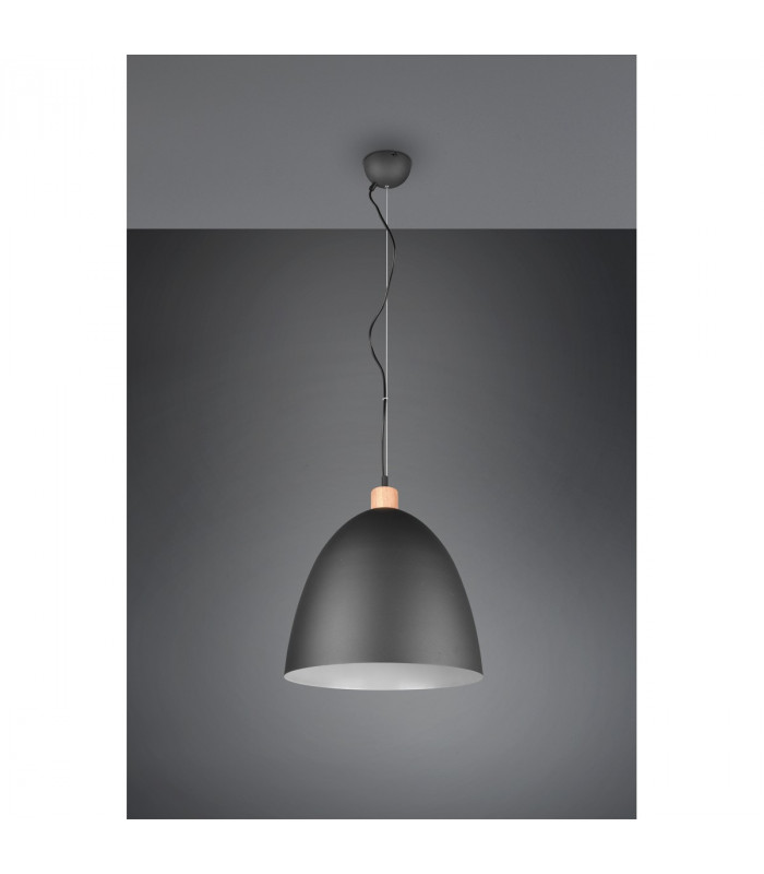 Jagger Modern 40cm Dome Pendant Ceiling Light Black Matt-5