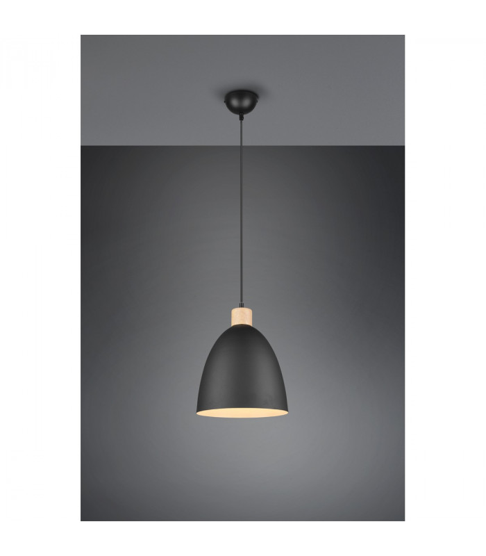 Jagger Modern 25cm Dome Pendant Ceiling Light Black Matt-2
