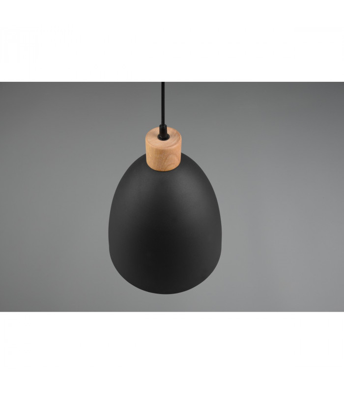 Jagger Modern 25cm Dome Pendant Ceiling Light Black Matt-3