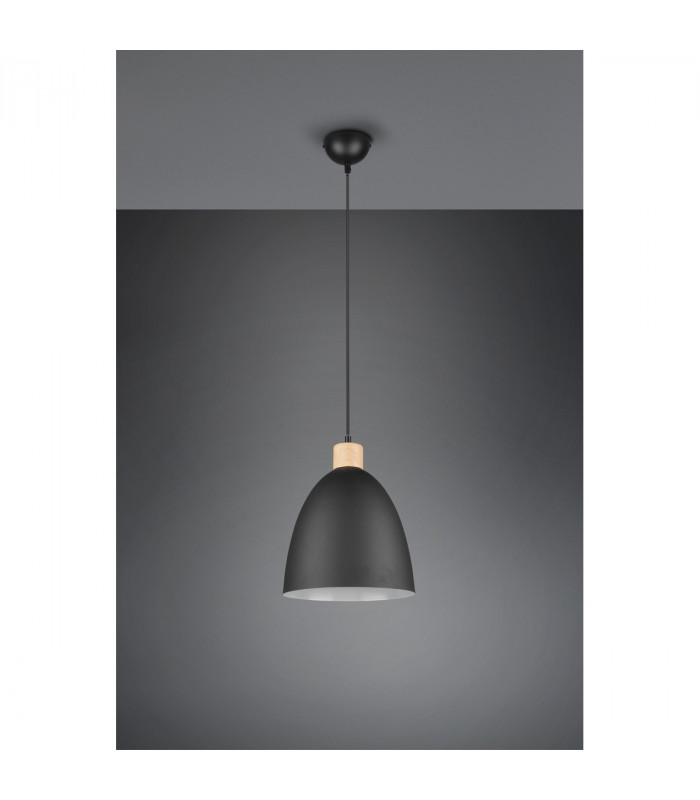 Jagger Modern 25cm Dome Pendant Ceiling Light Black Matt-5