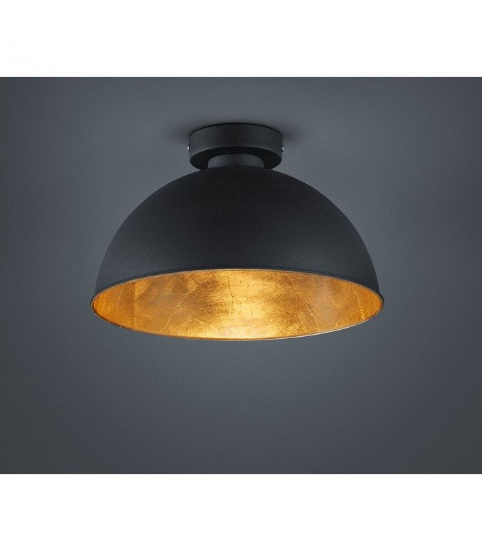 Jimmy Modern Bowl Semi Flush Ceiling Light Black-1