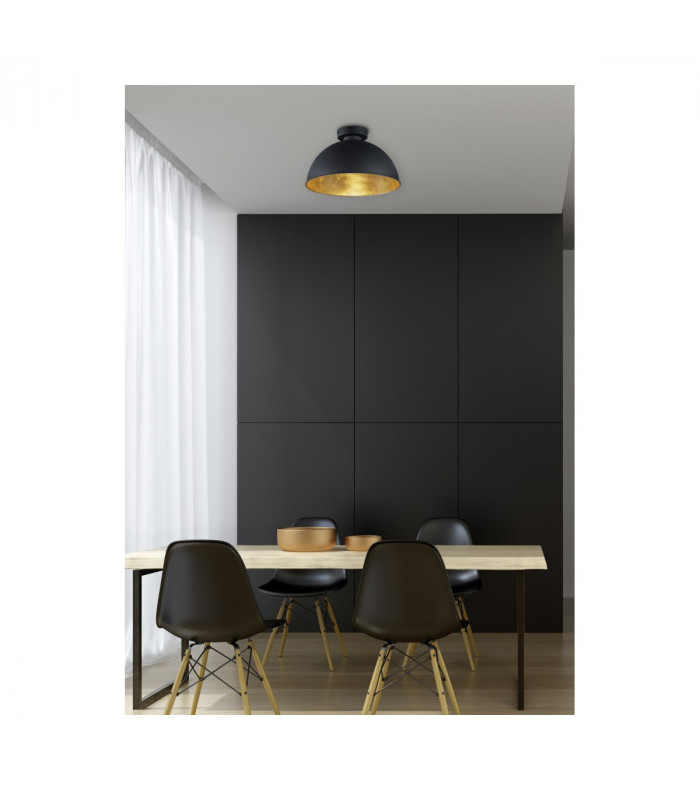 Jimmy Modern Bowl Semi Flush Ceiling Light Black-2