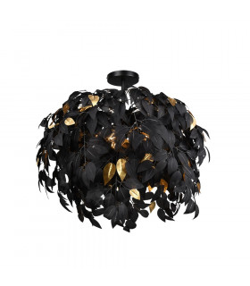 Leavy Modern 3 Light Semi Flush Ceiling Light Black Matt-1