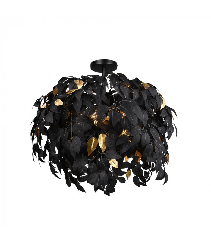 Leavy Modern 3 Light Semi Flush Ceiling Light Black Matt-1