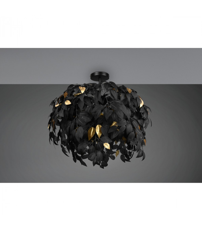 Leavy Modern 3 Light Semi Flush Ceiling Light Black Matt-3
