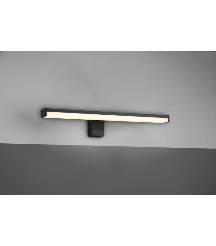 Lino Modern 40cm Bathroom Wall Lamp Black Matt 3000K IP44-2
