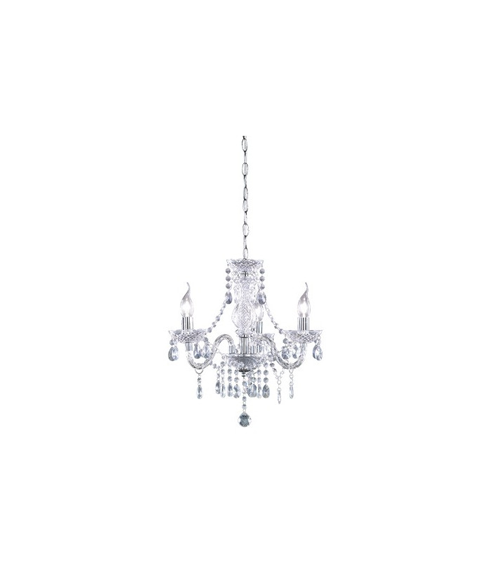 Lüster Classic 3 Light Multi Arm Chandelier Chrome Clear-3