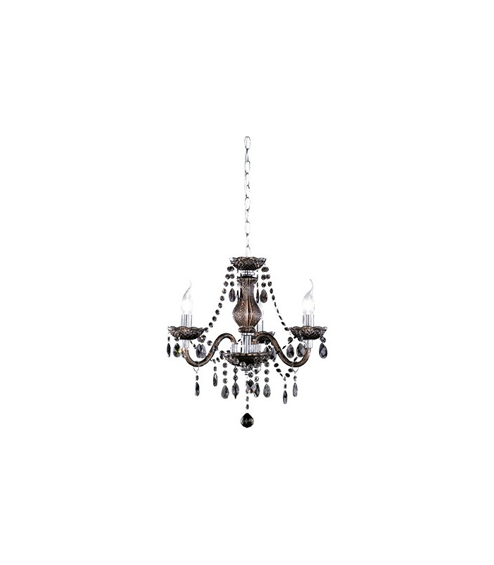 Lüster Classic 3 Light Multi Arm Chandelier Chrome Black-3