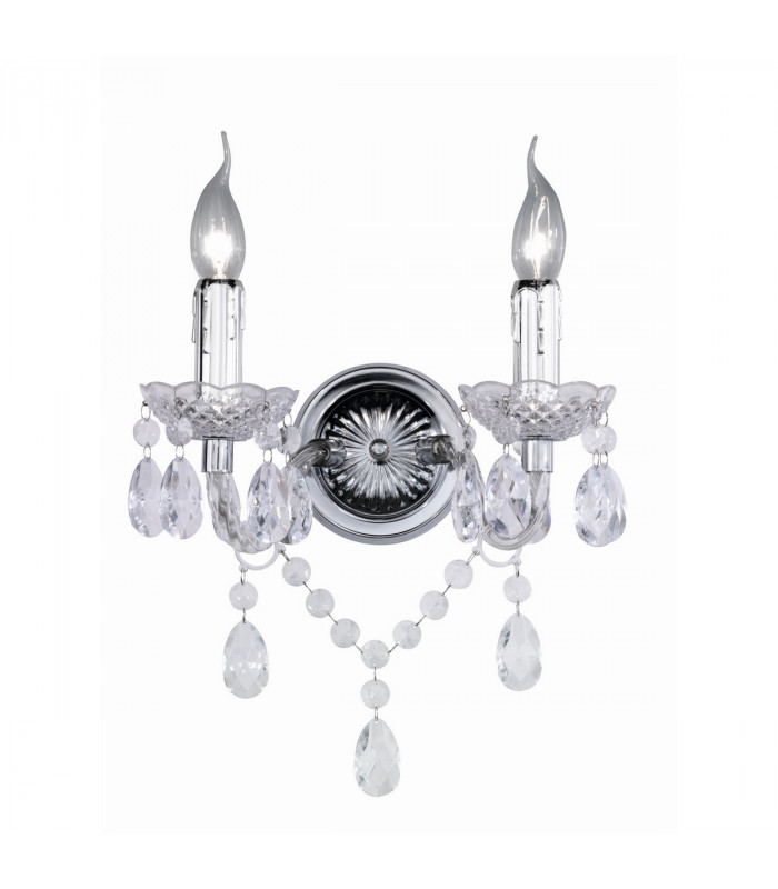 Lüster Modern 2 Light Candle Wall Lamp Chrome-1