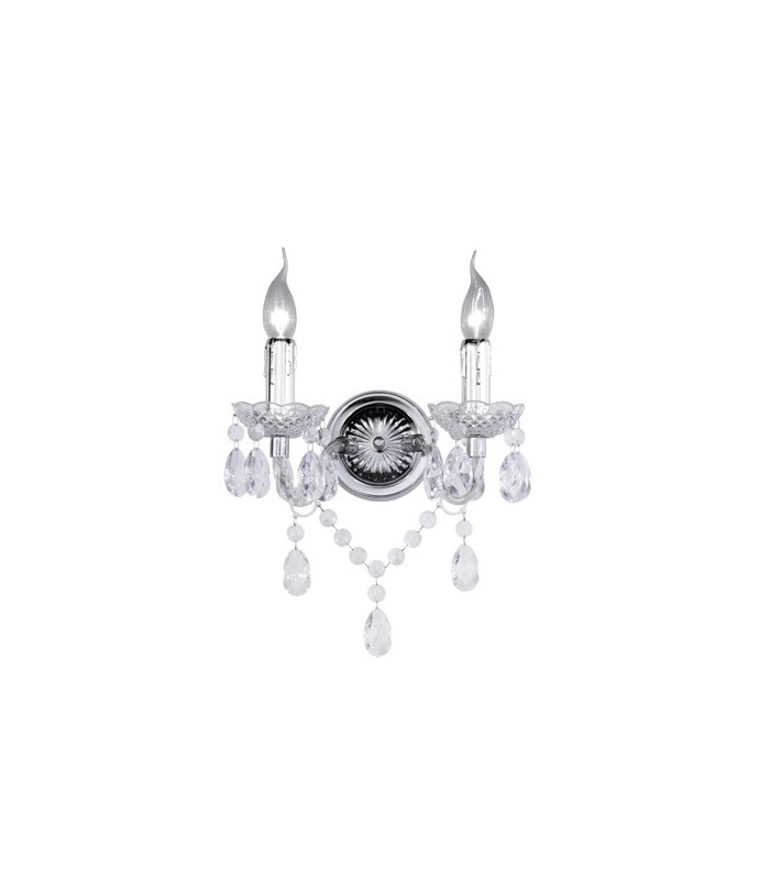 Lüster Modern 2 Light Candle Wall Lamp Chrome-2