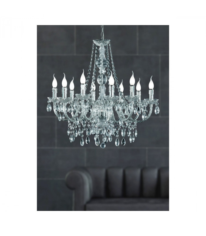 Lüster Classic 10 Light Multi Arm Chandelier Chrome-3