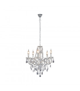 Lüster Classic 5 Light Multi Arm Chandelier Chrome Clear-1
