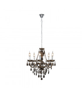 Lüster Classic 5 Light Multi Arm Chandelier Chrome Black-1