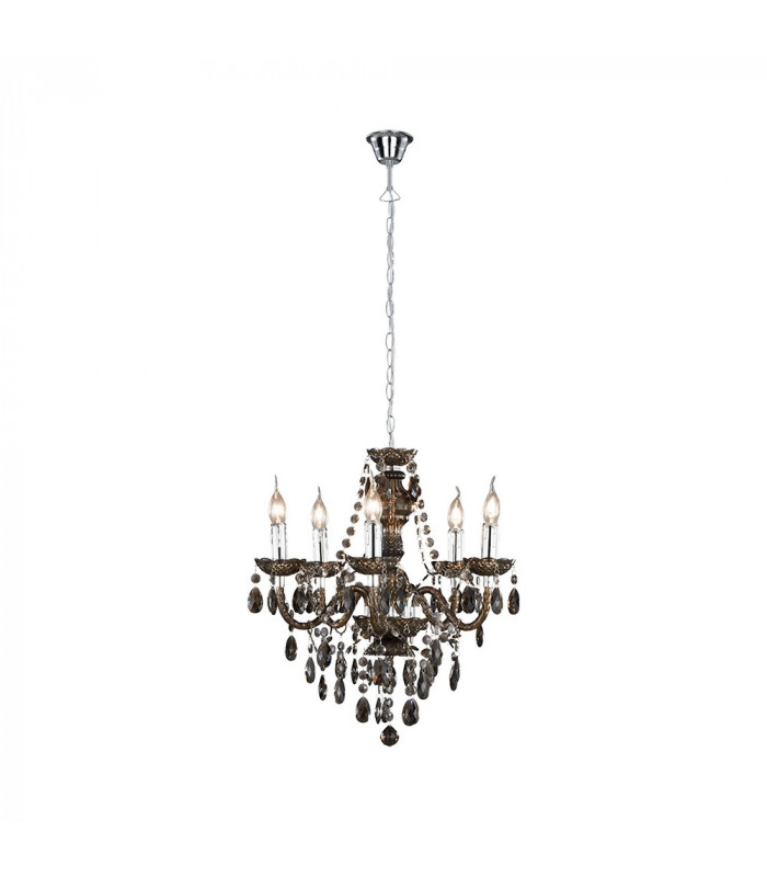 Lüster Classic 5 Light Multi Arm Chandelier Chrome Black-1
