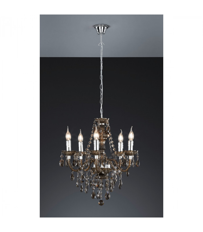 Lüster Classic 5 Light Multi Arm Chandelier Chrome Black-2