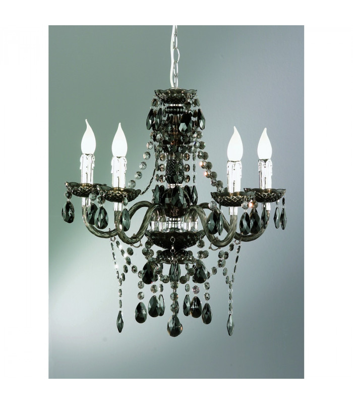 Lüster Classic 5 Light Multi Arm Chandelier Chrome Black-3