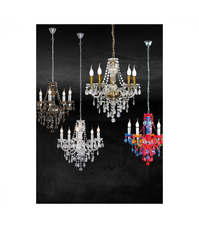 Lüster Classic 5 Light Multi Arm Chandelier Chrome Black-4
