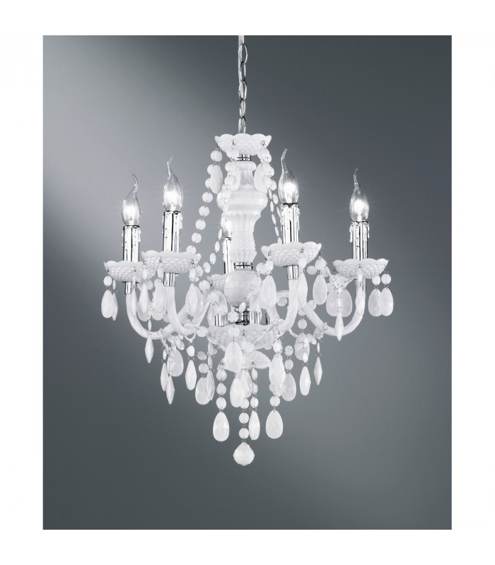 Lüster Young living 5 Light Multi Arm Chandelier Chrome White-2