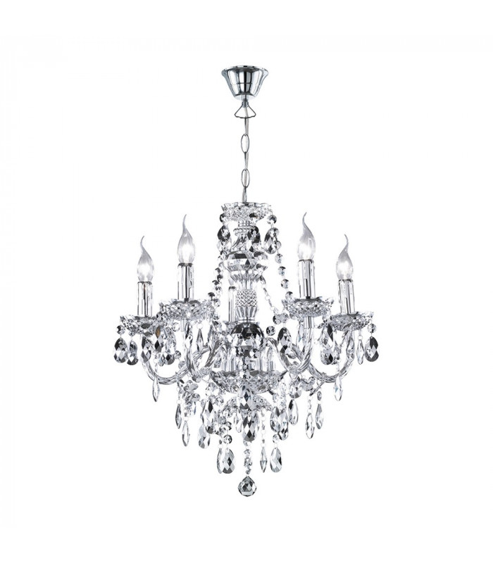 Lüster Young living 5 Light Multi Arm Chandelier Chrome-1