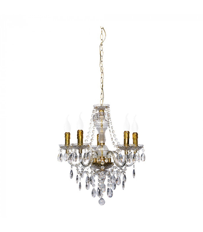 Lüster Classic 5 Light Multi Arm Chandelier Brass polished-1