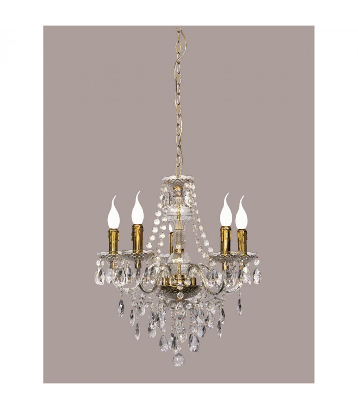Lüster Classic 5 Light Multi Arm Chandelier Brass polished-2