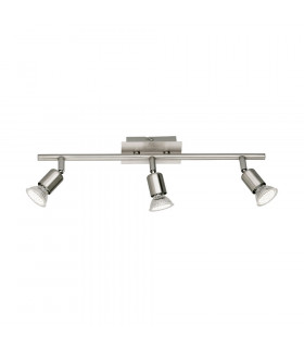Nimes Modern 3 Light Ceiling Spotlight Bar Nickel Matt 3000K-1