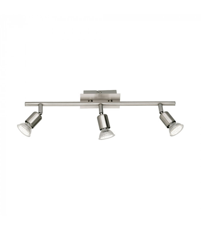 Nimes Modern 3 Light Ceiling Spotlight Bar Nickel Matt 3000K-1
